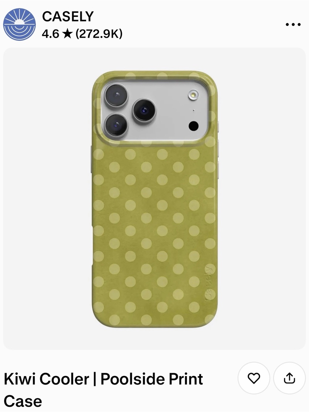 Casely Kiwi Cooler Poolside Print Phone Case iPhone 17 Pro Max- Green Polka Dot